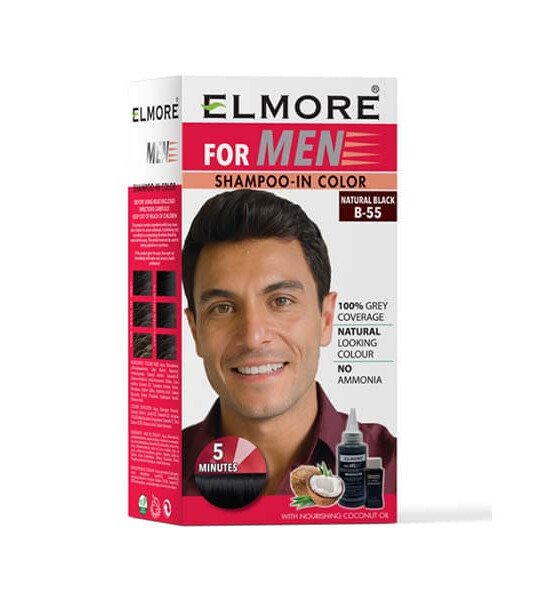 Elmore Natural Black Men's Shampoo Hair Color