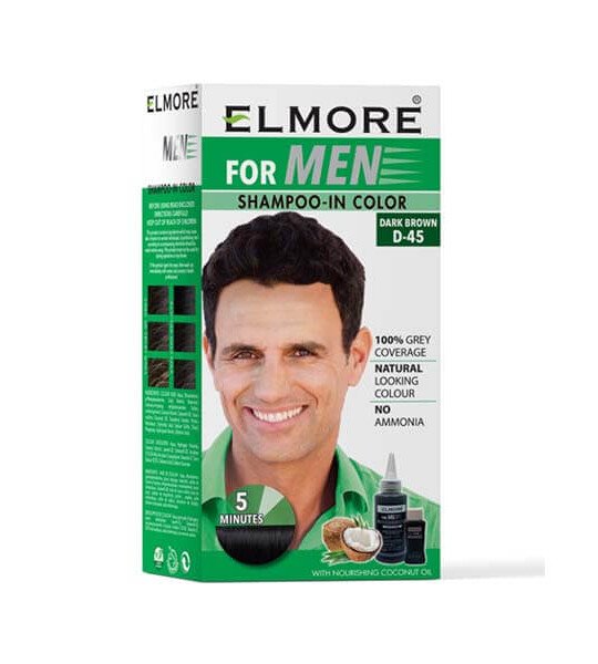 Elmore Dark Brown Men's Shampoo Hair Color